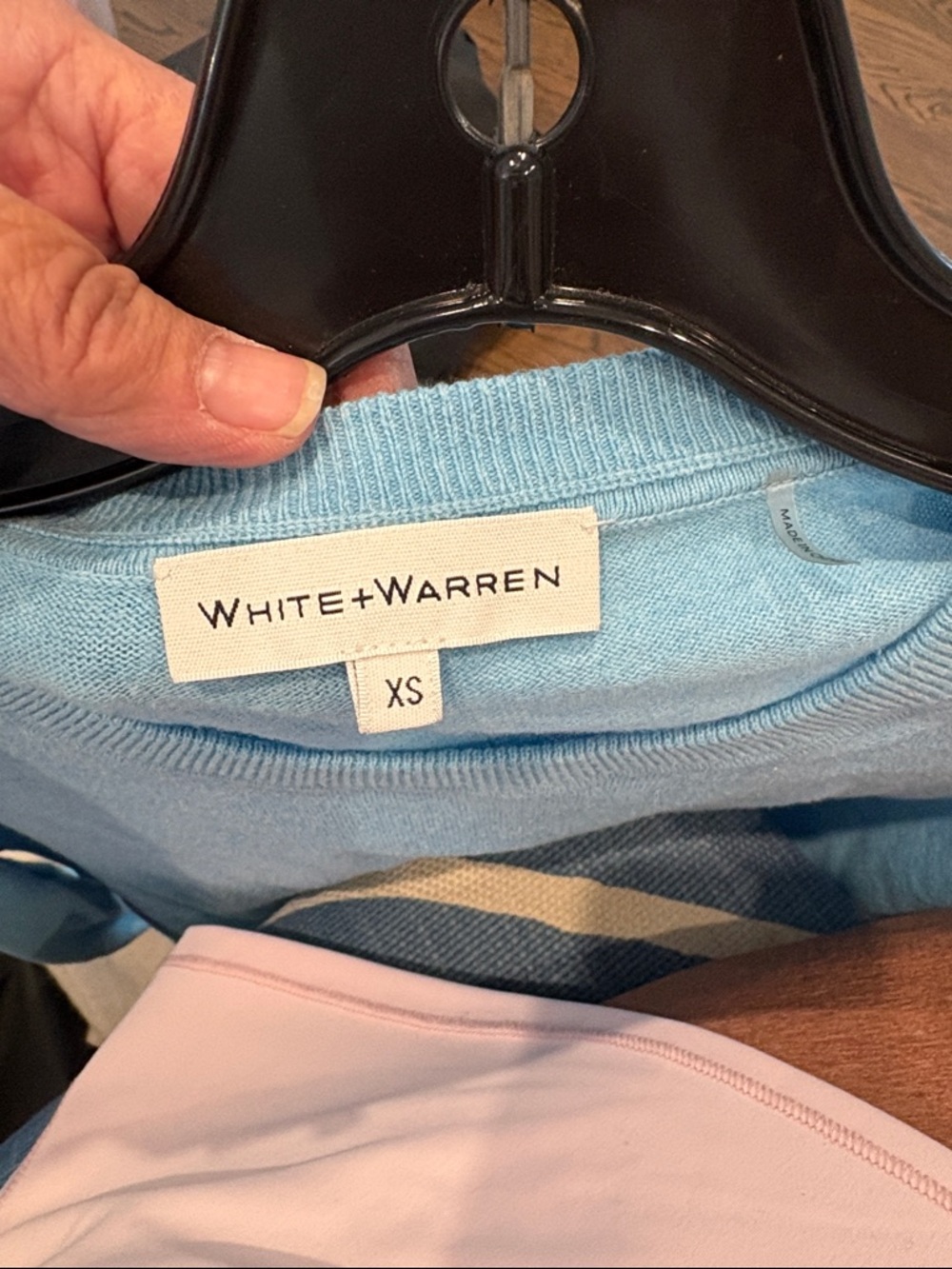 White + Warren Light Blue Crewneck Sweater - Picture 2 of 2